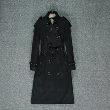 Load image into Gallery viewer, English wind ladies windbreaker autumn knee-length atmospheric windproof coat women's coat