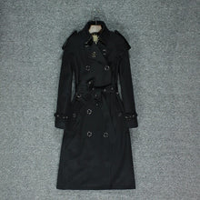 Load image into Gallery viewer, English wind ladies windbreaker autumn knee-length atmospheric windproof coat women's coat